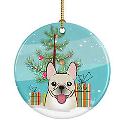 Caroline's Treasures Christmas Tree and French Bulldog Ceramic Ornament 2.8 x 2.8