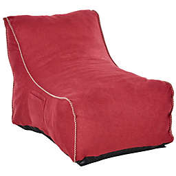 HOMCOM Bean Bag Chair, Stuffed Large  Lounger for Indoors, Includes Washable Cover, Side Pockets and Backrest, for Kids and Adults, Wine Red