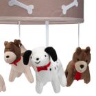 Alternate image 1 for Lambs & Ivy Bow Wow Beige Dogs/Puppies Musical Baby Crib Mobile Soother Toy