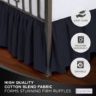 Alternate image 2 for SHOPBEDDING Ruffled Bed Skirt with Split Corners - Twin, Navy, 14 Inch Drop Cotton Blend Bedskirt (Available in 14 Colors) - Blissford Dust Ruffle
