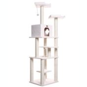 Armarkat 78-Inch Wooden Step Cat Tower Tree Condo Scratcher Kitten House - Ivory