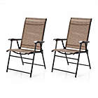 Alternate image 0 for Costway-CA 2 Pieces Outdoor Patio Folding Chair with Armrest for Camping Garden