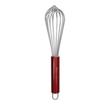 Baker's Secret Whisk 10", Stainless Steel Dishwasher Safe, Kitchen Essentials, Red. View a larger version of this product image.