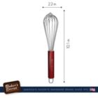 Alternate image 1 for Baker's Secret Whisk 10", Stainless Steel Dishwasher Safe, Kitchen Essentials, Red