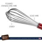 Alternate image 3 for Baker's Secret Whisk 10", Stainless Steel Dishwasher Safe, Kitchen Essentials, Red
