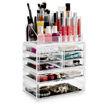 Casafield Acrylic Cosmetic Makeup Organizer & Jewelry Storage Display Case - 3 Piece Drawer Set - Clear. View a larger version of this product image.