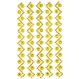 Wrapables Sunflower and Round Acrylic Self Adhesive Crystal Gem Stickers / Gold