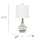 Alternate image 1 for Lalia Home 23.25" Contemporary Rippled Colored Glass Bedside Desk Table Lamp with White Fabric Shade, Green/Gray Sage