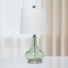 Alternate image 3 for Lalia Home 23.25" Contemporary Rippled Colored Glass Bedside Desk Table Lamp with White Fabric Shade, Green/Gray Sage