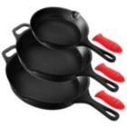 Alternate image 1 for NutriChef 3 Piece Set Non Stick Iron Skillet Frying Pan