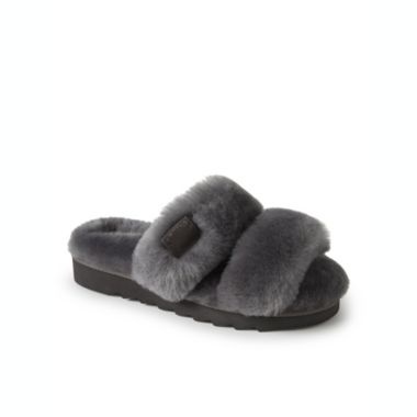 Fireside By Dearfoams Women's Benalla Shearling Double Band Slide. View a larger version of this product image.