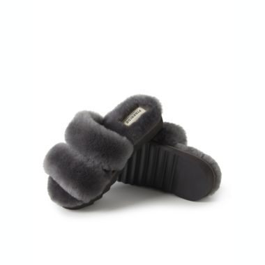 Fireside By Dearfoams Women's Benalla Shearling Double Band Slide. View a larger version of this product image.
