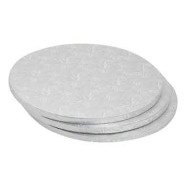 Juvale 12 Inch Cake Drum, Silver Round Boards Cardboard for Wedding (1/2 Inch Thick, 3 Pack). View a larger version of this product image.