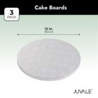 Alternate image 2 for Juvale 12 Inch Cake Drum, Silver Round Boards Cardboard for Wedding (1/2 Inch Thick, 3 Pack)