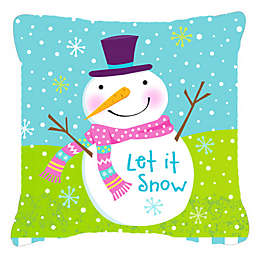 Caroline's Treasures Christmas Snowman Let it Snow Fabric Decorative Pillow 18 x 18