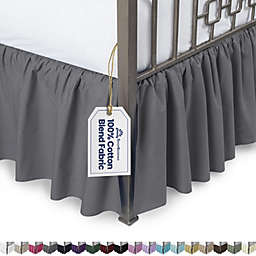 SHOPBEDDING Ruffled Bed Skirt with Split Corners - Full, Dove Grey, 18 Inch Drop Cotton Blend Bedskirt (Available in 14 Colors) - Blissford