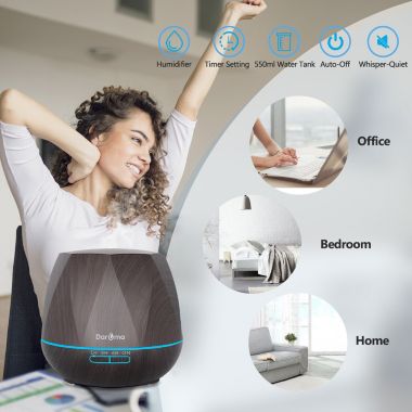 Daroma Essential 5 In 1 Aroma Oil Diffuser 550ml Dark Wood Grain. View a larger version of this product image.