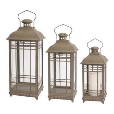 Melrose Decorative Lantern (Set Of 3) 14"H, 17"H, 20"H Metal/Glass. View a larger version of this product image.