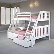 Donco Kids  Twin/Full Mission Bunk Bed W/Dual Under Bed Drawers In White Finish