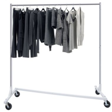 Segawe Heavy Duty Metal Rolling Clothes Garment Rack Collapsible. View a larger version of this product image.