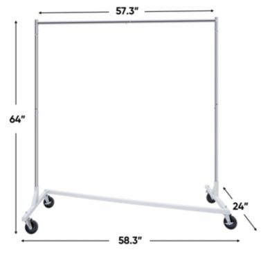Segawe Heavy Duty Metal Rolling Clothes Garment Rack Collapsible. View a larger version of this product image.