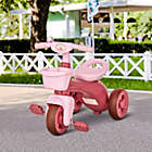 Alternate image 1 for Qaba Tricycle 3-Wheeler Ride-on Toy with 2 Storage Baskets on Front & Back & Non-Slip Handlebar, Pink