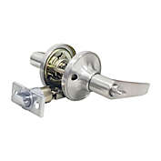 Jessar - Bedroom or Bathroom Lever Door Handle with Lock, Silver
