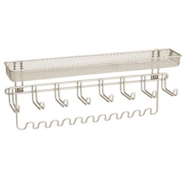 mDesign Wall Mount Jewelry Accessory Holder, 19 Hooks & Basket. View a larger version of this product image.