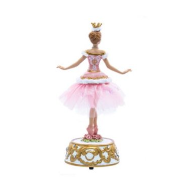 Kurt Adler Pink Ballerina Figure With Musical Base Table Piece, 10". View a larger version of this product image.
