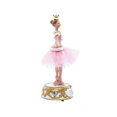 Kurt Adler Pink Ballerina Figure With Musical Base Table Piece, 10". View a larger version of this product image.