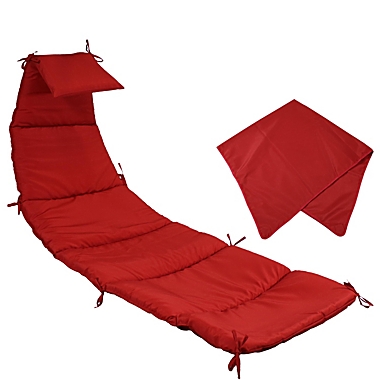 Sunnydaze Replacement Cushion and Umbrella Fabric for Outdoor Hanging Lounge Chair, Red. View a larger version of this product image.