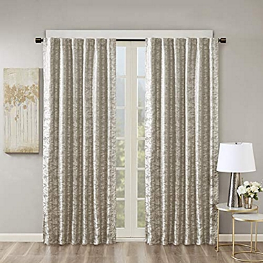 JLA Home SUN SMART Cassius Jacquard Blackout Curtain for Bedroom, Luxury Gold Single Window Living Family-Room Kitchen, Rod Pocket, 1-Panel Pack, 50 x 84 in, Grey/Silver. View a larger version of this product image.