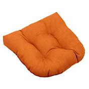 Blazing Needles 19-inch U-Shaped Outdoor Spun Polyester Tufted Dining Chair Cushion - Tangerine Dream