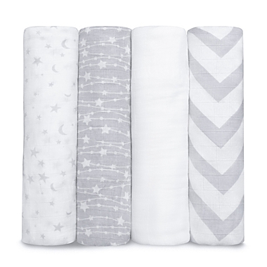 Muslin Swaddle Blankets Neutral Receiving Blanket for Boys and Girls by Comfy Cubs (Grey). View a larger version of this product image.