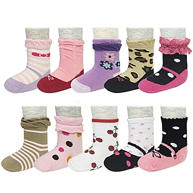 Wrapables Sweet Girl Non-Skid Mary Jane Socks (Set of 10) / Sweet Girl Mary Jane. View a larger version of this product image.