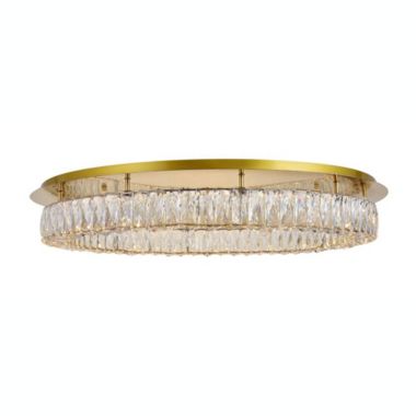 Elegant Lighting Monroe LED light Gold Flush Mount Clear Royal Cut Crystal. View a larger version of this product image.