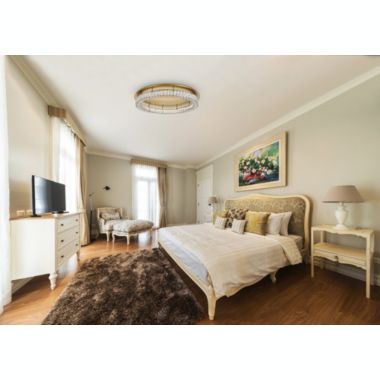 Elegant Lighting Monroe LED light Gold Flush Mount Clear Royal Cut Crystal. View a larger version of this product image.