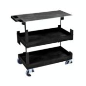 Luxor Black EC211HD 18x32 Cart With 2 Tub/1 Flat Shelves