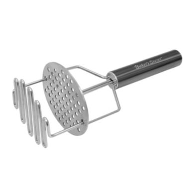 Baker's Secret Potato Masher, Ricer, Stainless Steel Heat-resistant, Kitchen Essentials, Black. View a larger version of this product image.