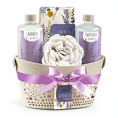 Freida and Joe Lavender Bath & Body Spa Gift Set Basket. View a larger version of this product image.