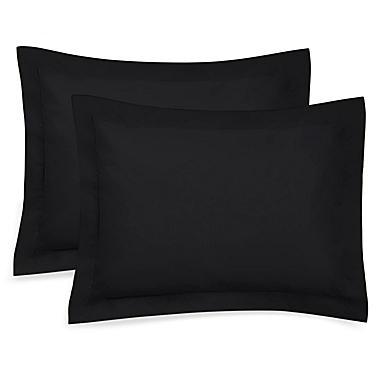 SHOPBEDDING Black Pillow Sham, Queen Size Pillow Cover Decorative Tailored Pillowcase Set of 2 By Blissford. View a larger version of this product image.