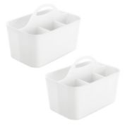 mDesign Plastic Bathroom Storage Organizer Caddy Tote, Small