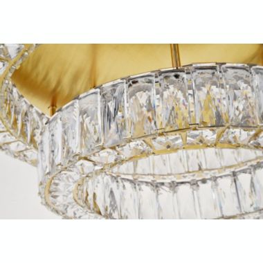 Elegant Lighting Monroe LED light gold Flush Mount Clear Royal Cut Crystal. View a larger version of this product image.