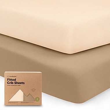 KeaBabies 2pk Jersey Fitted Crib Sheets, Soft & Breathable Baby Crib Sheet, Fits Standard Nursery Crib Mattresses (Pecan). View a larger version of this product image.