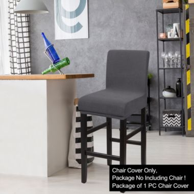 PiccoCasa Solid/Pure Stretch Bar Stool Covers, Pub Counter Height Chair Covers Counter Height Chairs Covers for Short Back Chair, Gray, 1 Piece. View a larger version of this product image.