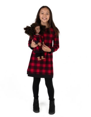 Leveret Girls and Doll Cotton Dress Plaid
