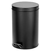 mDesign Small Round Step Trash Can Garbage Bin, Removable Liner, 5L