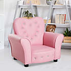 Alternate image 3 for Qaba Kids Sofa Toddler Tufted Upholstered Sofa Chair Princess Couch Furniture with Diamond Decoration for Preschool Child, Pink