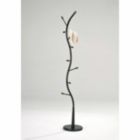 Alternate image 0 for Legacy Decor Metal and Wood Hall Tree Coat Hat Rack Black with Walnut Color Accents