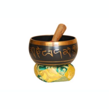 Cottage Handicraft, The Black Coloured Singing Bowl, Small with free Elephant Gift. View a larger version of this product image.